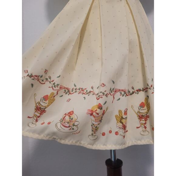 Ank Rouge Polka Dot Lace Up Pleated Sundae Print Dress Sz M Cottagecore Coquette - Picture 4 of 10